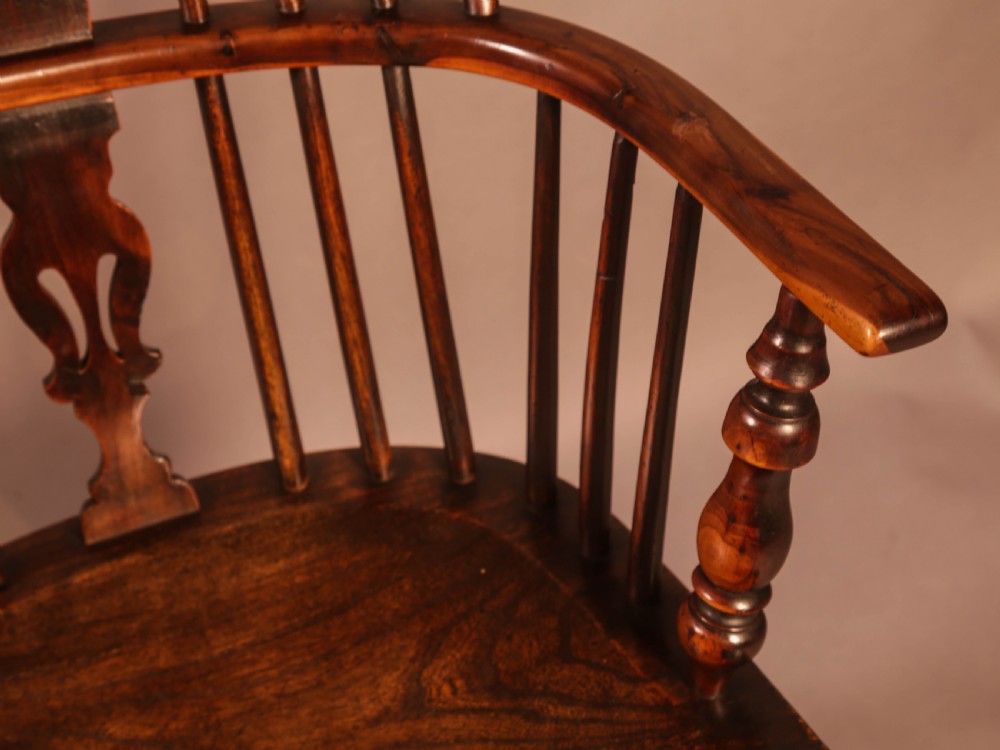 A Yew Wood Low Windsor Chair Rockley Maker View VI