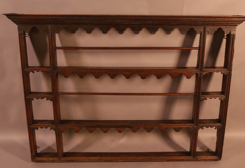 A Georgian Oak Plate Rack