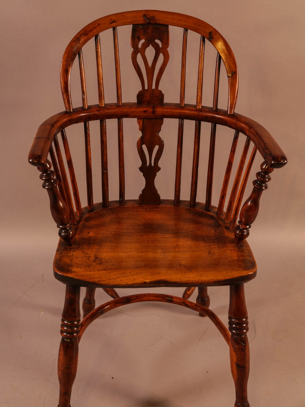 A Yew Wood Low Back Windsor Chair Rockley Maker
