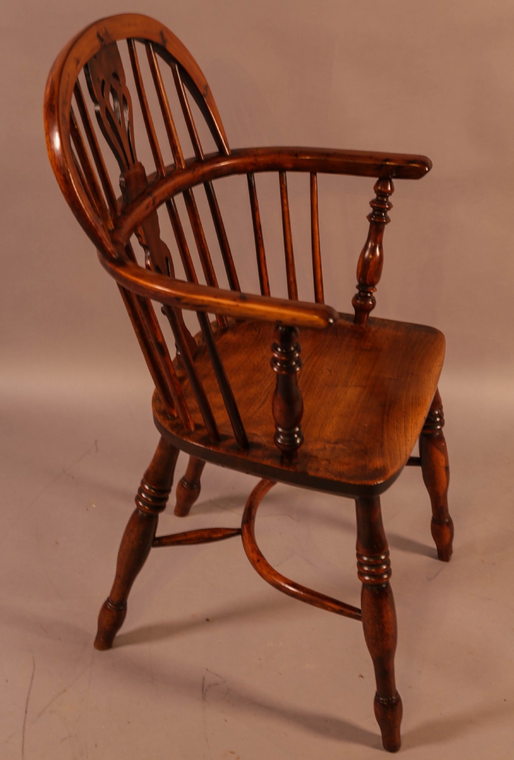 A Yew Wood Low Back Windsor Chair Rockley Maker View II