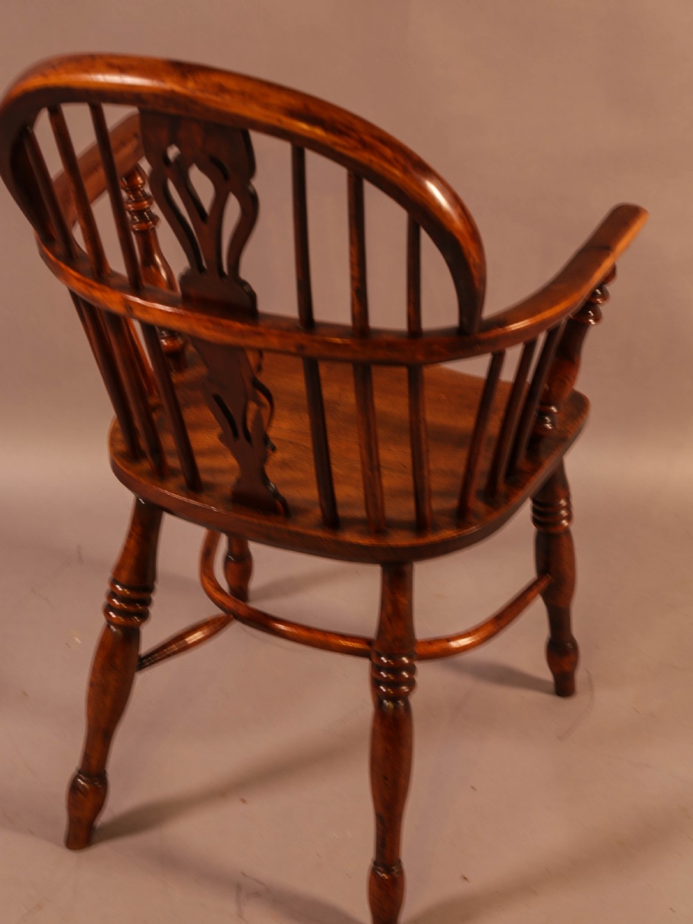 A Yew Wood Low Back Windsor Chair Rockley Maker View III