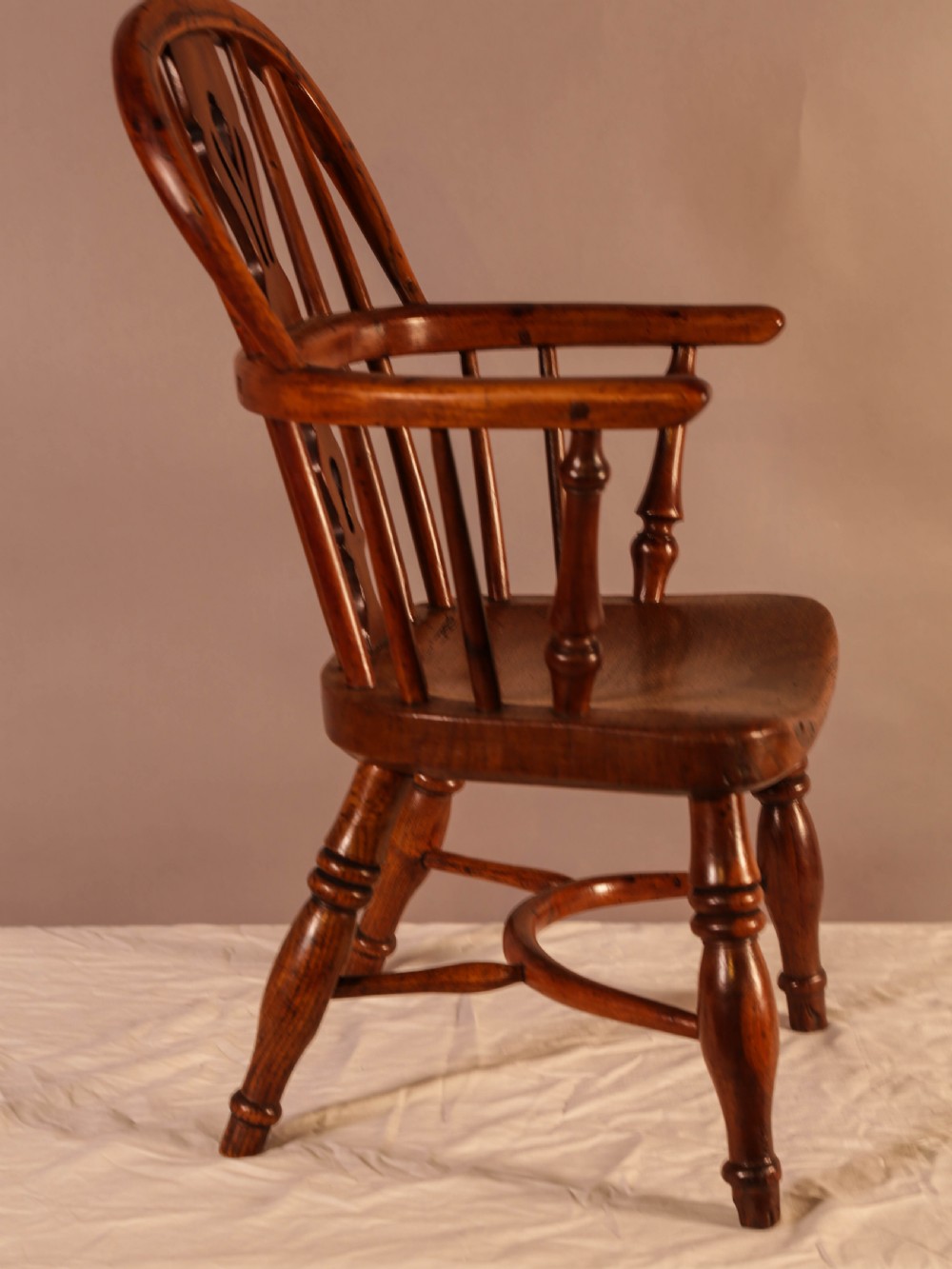 A Rare Childs Yew Wood Windsor Stamped Fred Walker View II