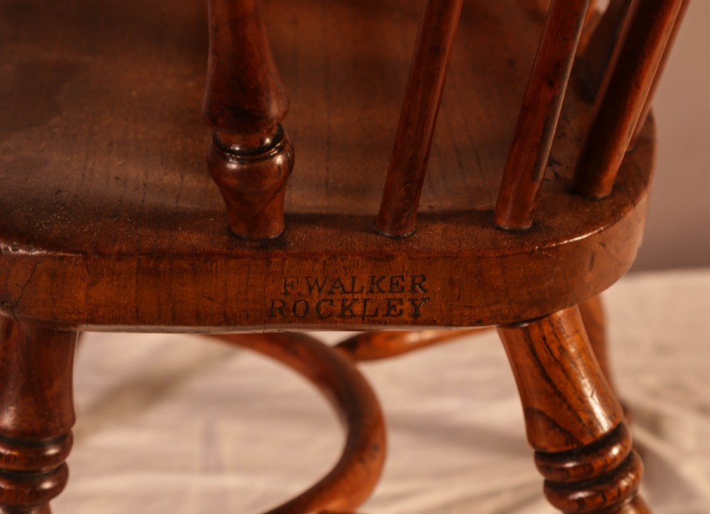 A Rare Childs Yew Wood Windsor Stamped Fred Walker View IV