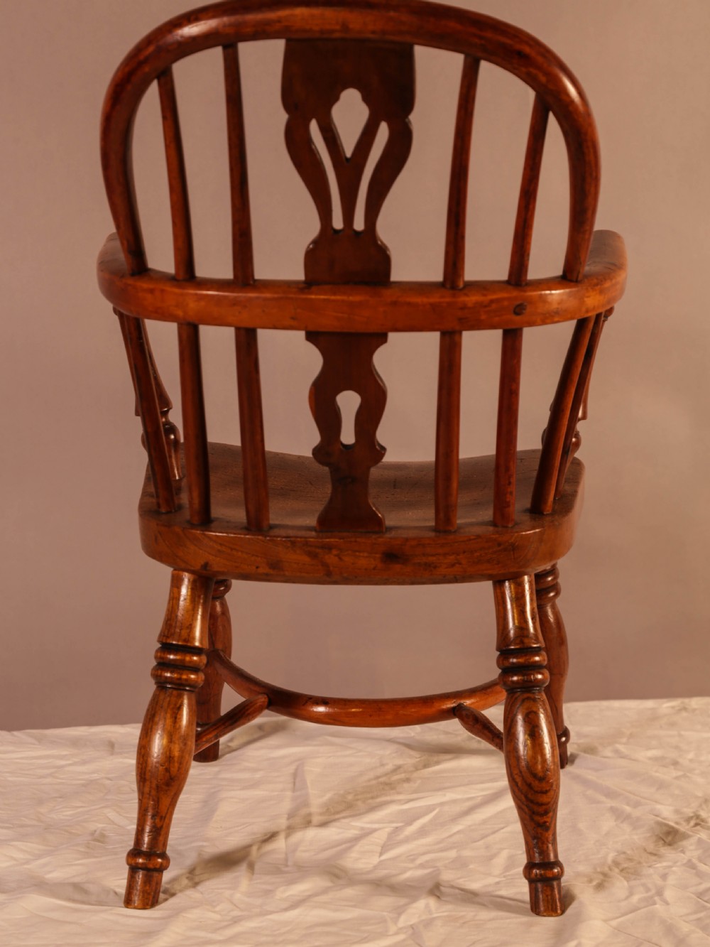 A Rare Childs Yew Wood Windsor Stamped Fred Walker View V