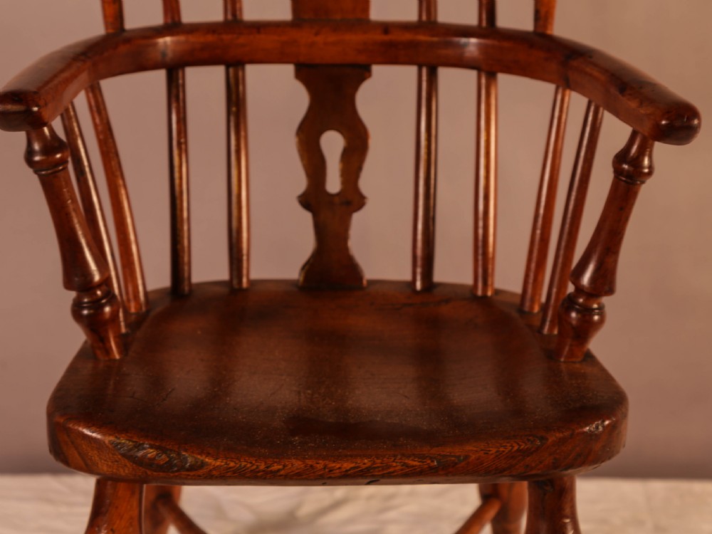A Rare Childs Yew Wood Windsor Stamped Fred Walker View VIII