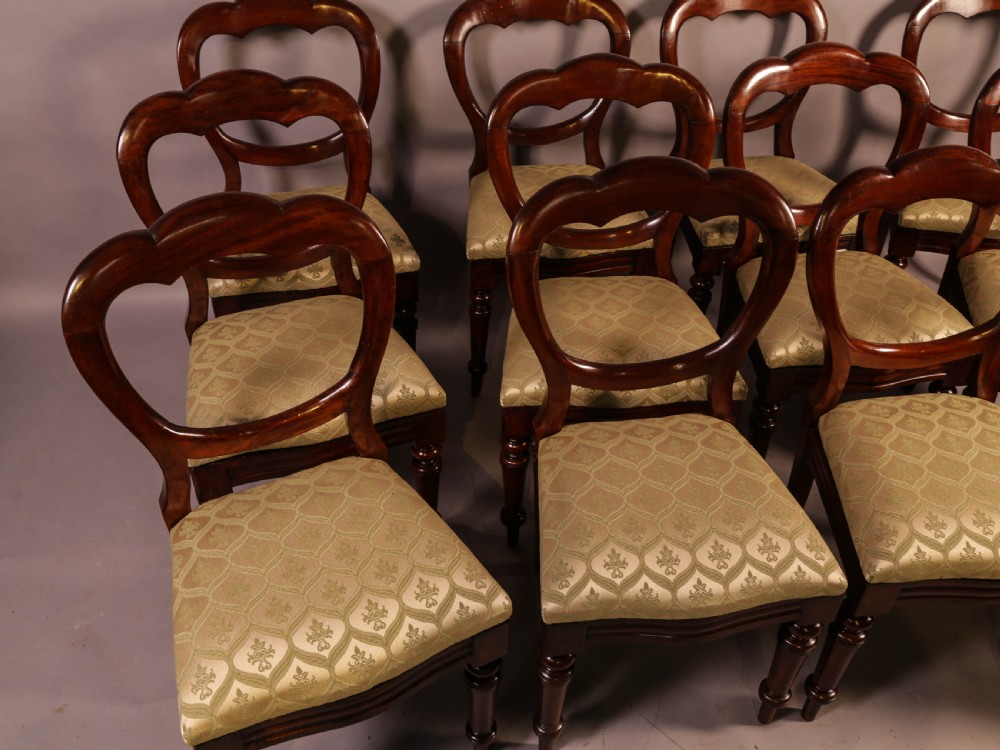 A Set of 12 Victorian Mahogany Balloon Back Dining Chairs View III