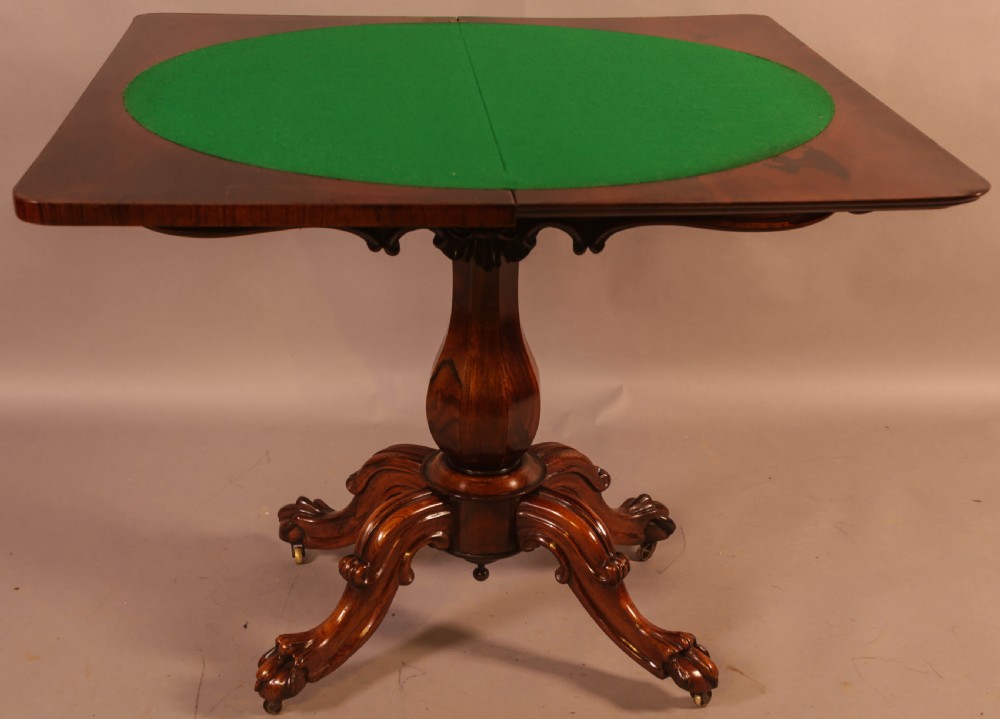 A Superb William IV Games Table in Rosewood View X