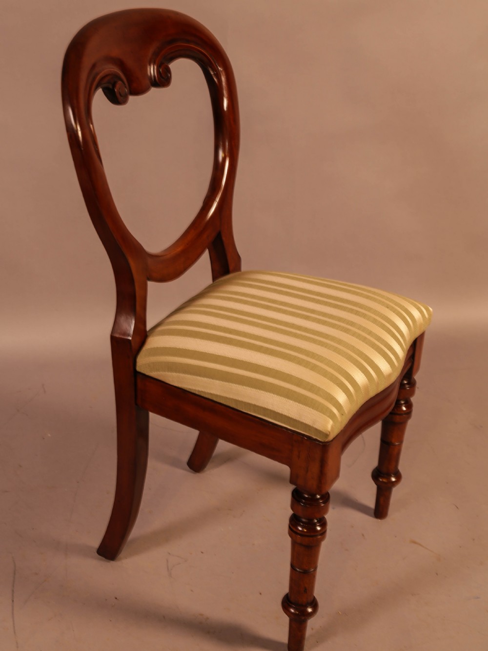 A Set of 12 Victorian Mahogany Balloon Back Dining Chairs View VII