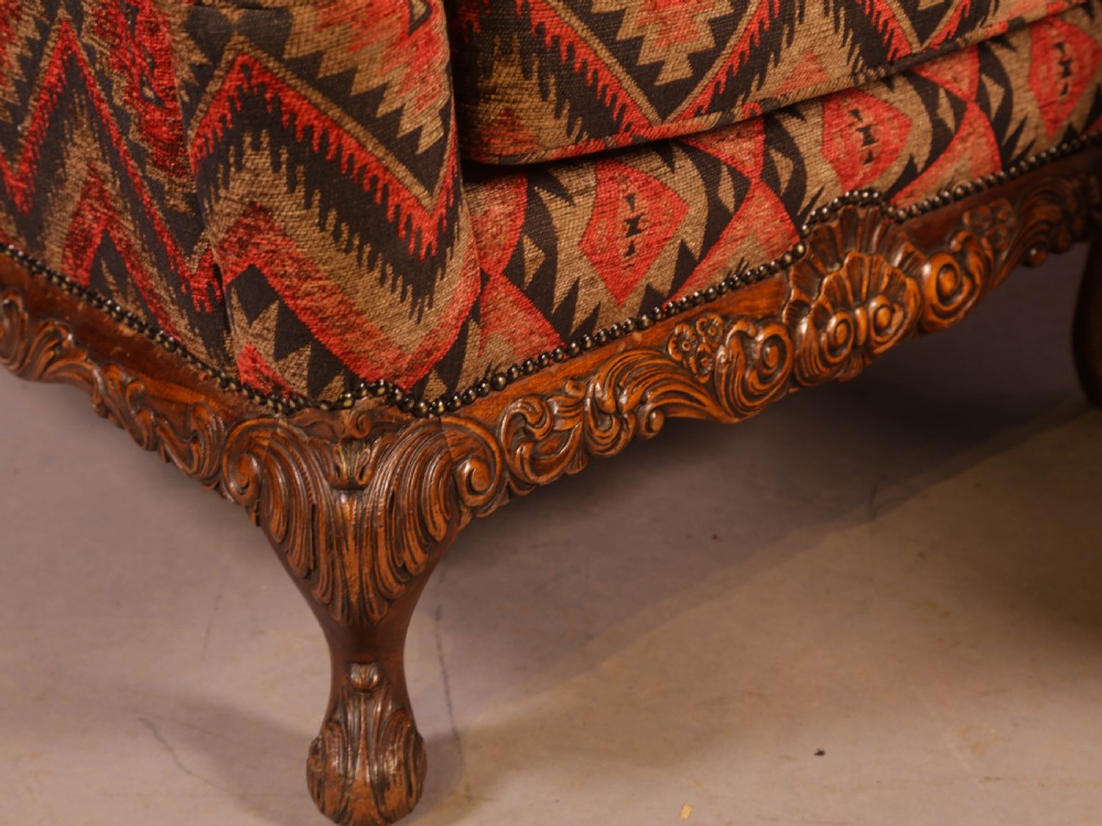 A Very Good Pair of  Wing Armchairs in the style of George II View V