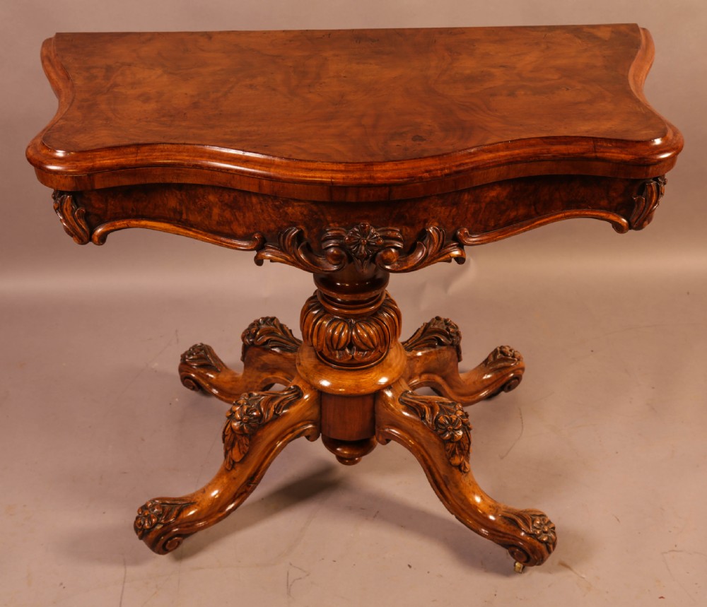 A Victorian Burr Walnut Games Table