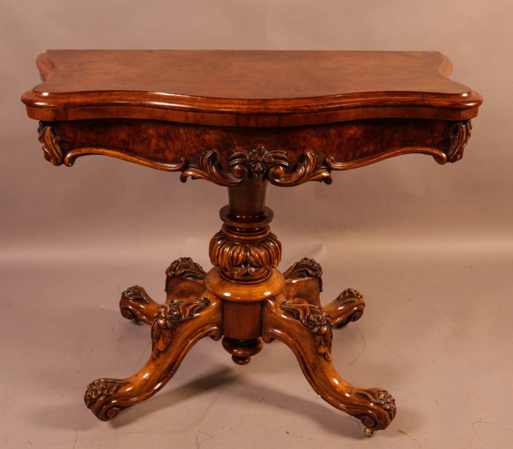 A Victorian Burr Walnut Games Table View II