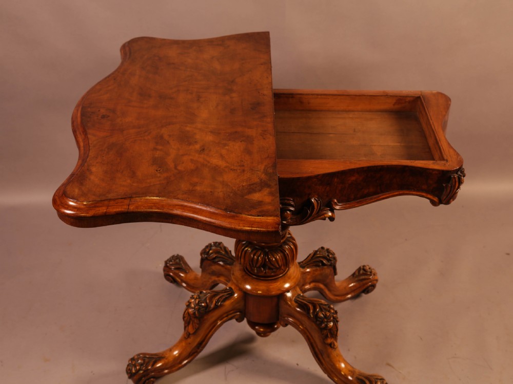 A Victorian Burr Walnut Games Table View III