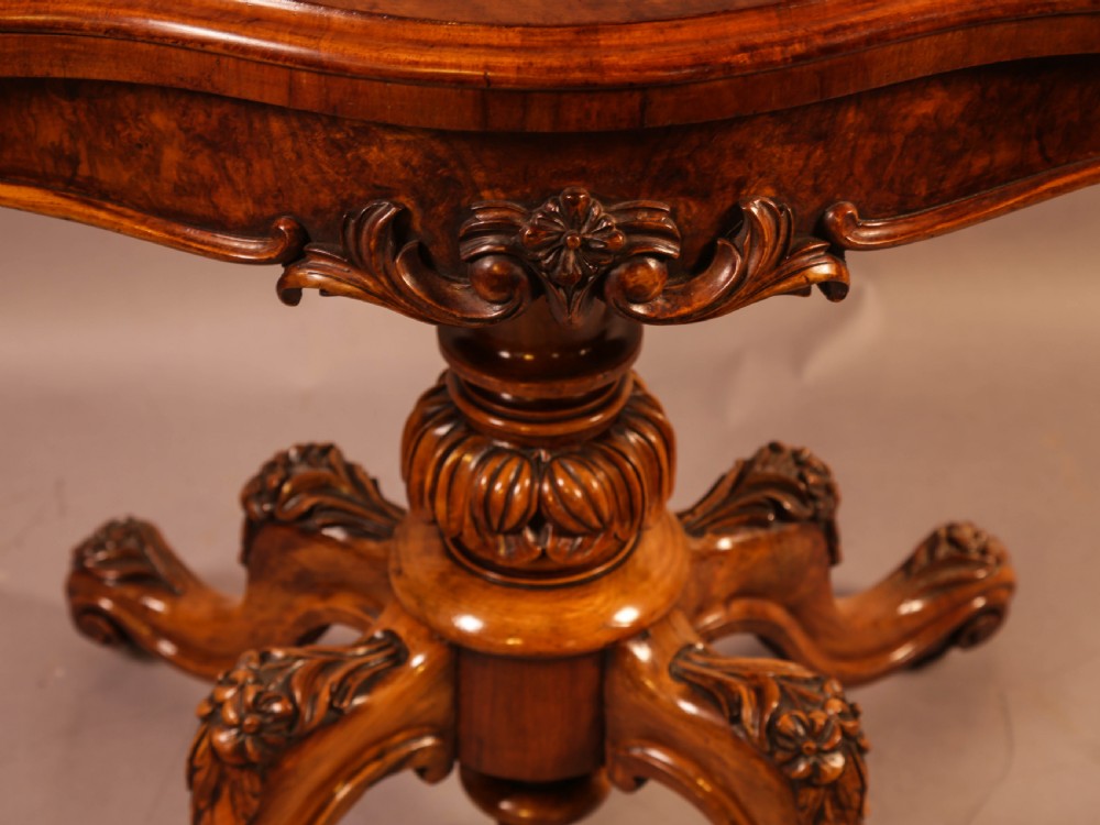 A Victorian Burr Walnut Games Table View V
