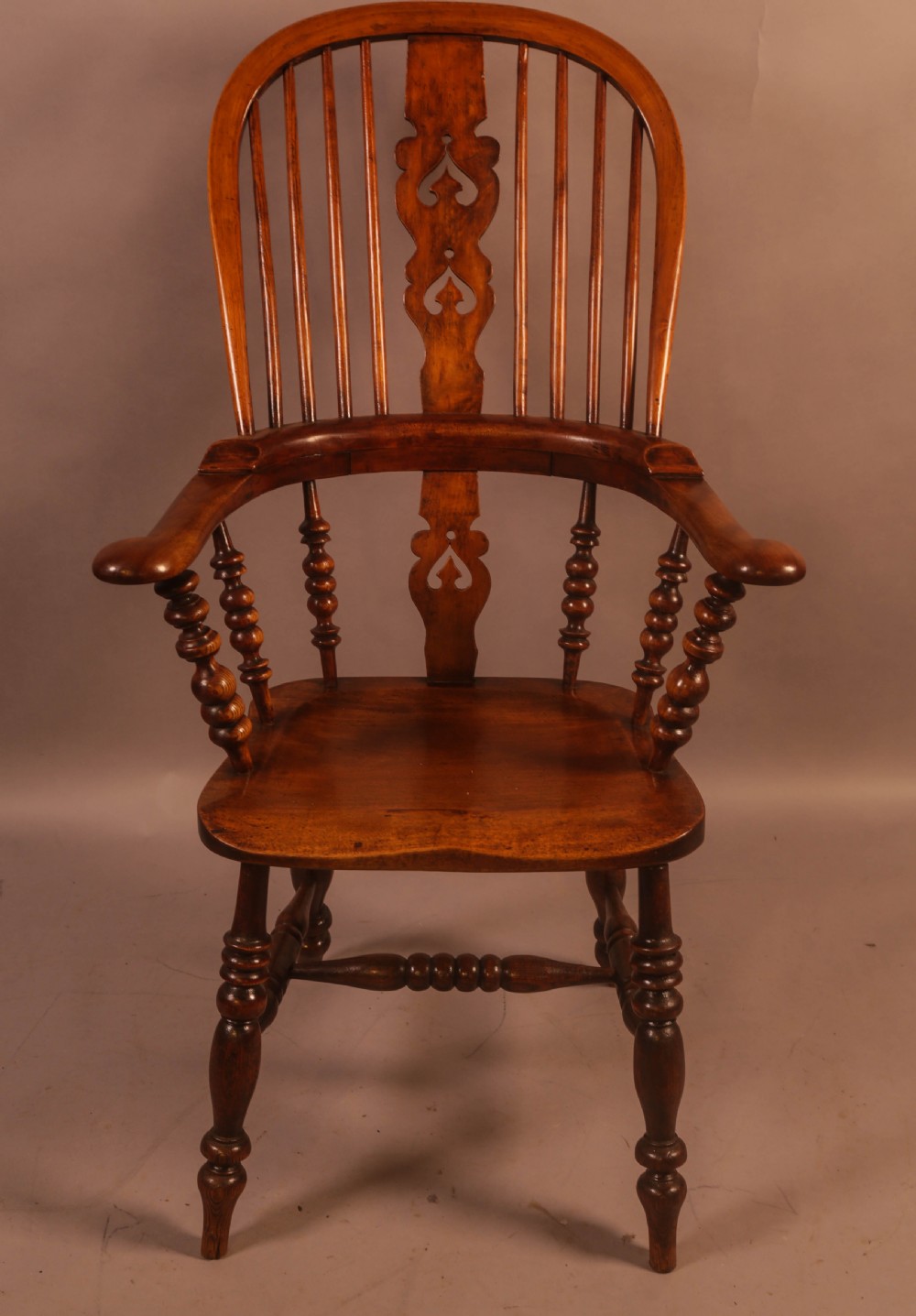 A Good Victorian Broad Arm Windsor Chair