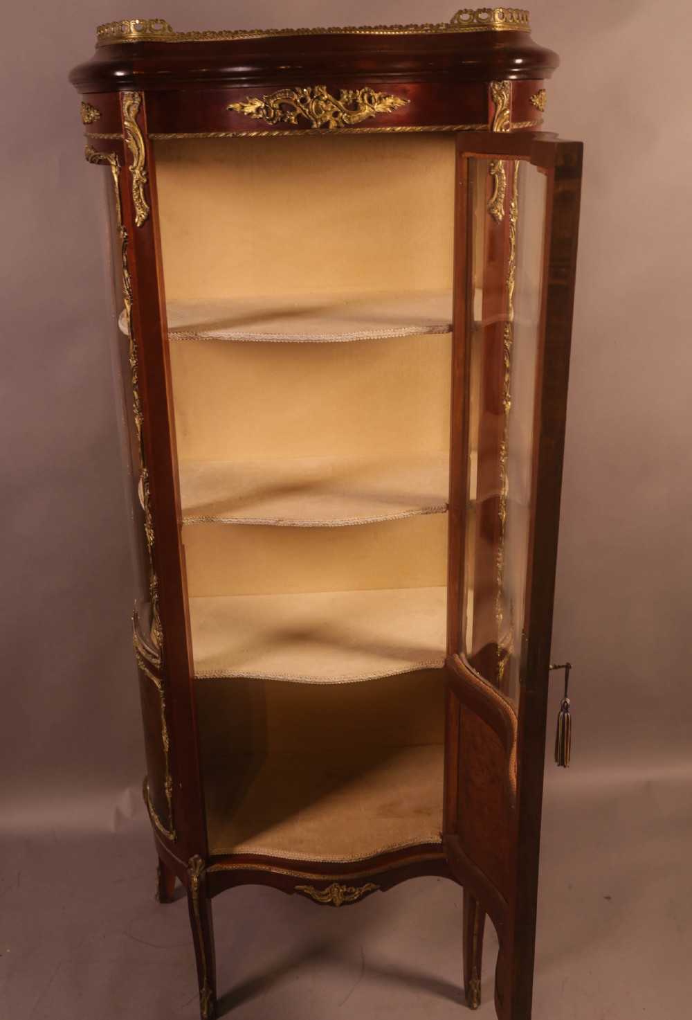 A Good Quality French Serpentine Front Display Cabinet View II