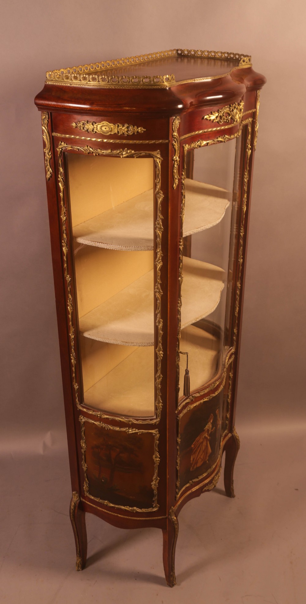 A Good Quality French Serpentine Front Display Cabinet View III