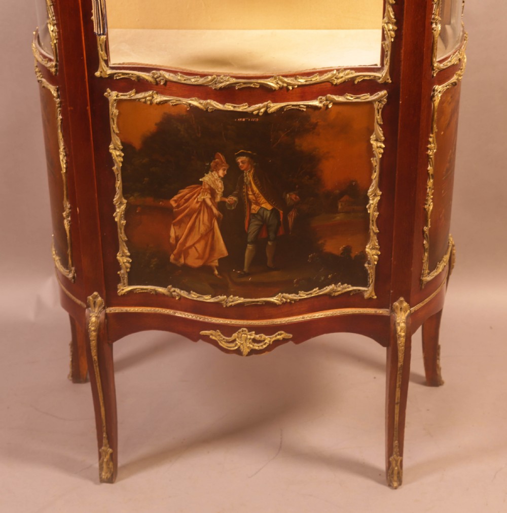 A Good Quality French Serpentine Front Display Cabinet View V