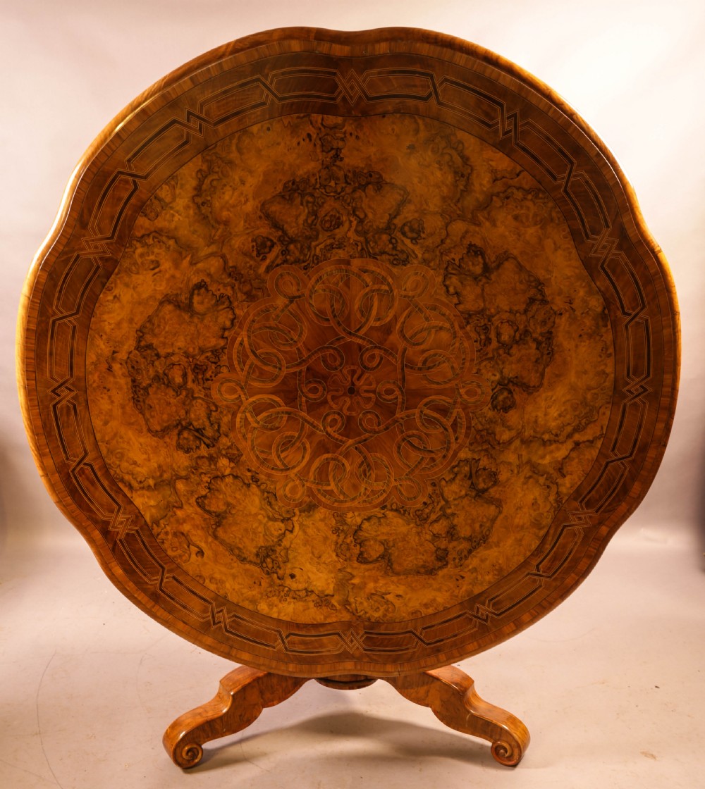 A Stunning Quality Victorian Burr Walnut Centre Table Exhibition quality