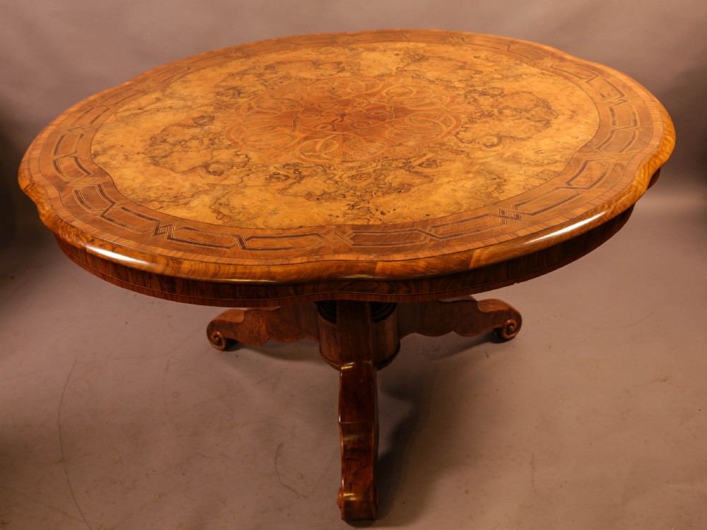 A Stunning Quality Victorian Burr Walnut Centre Table Exhibition quality View VIII