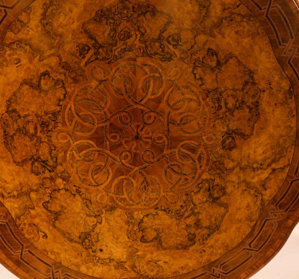 A Stunning Quality Victorian Burr Walnut Centre Table Exhibition quality View IX