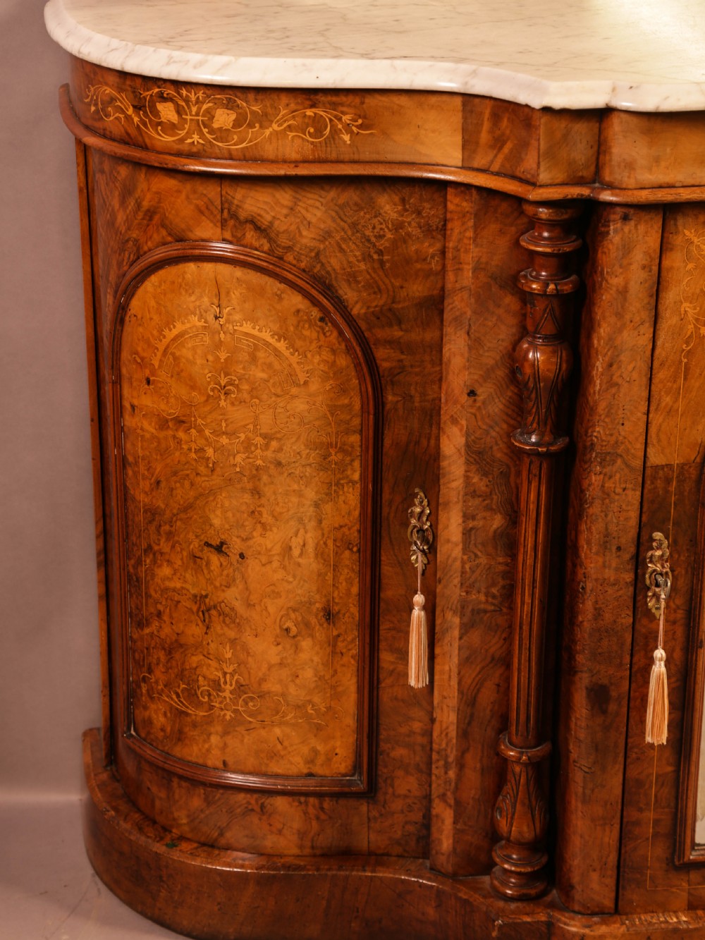 A Good Quality Victorian Burr Walnut Chiffonier View V