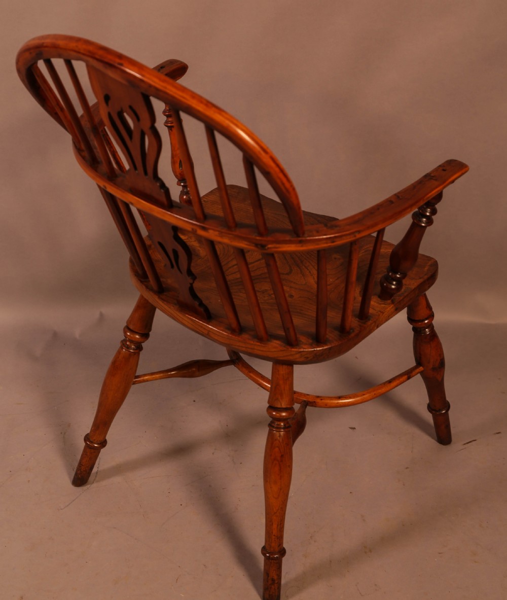 A Yew Wood low Windsor Chair Rockley Maker View III