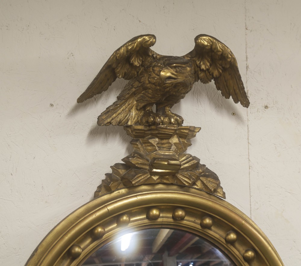 Regency Period Convex Mirror Eagle pediment View III