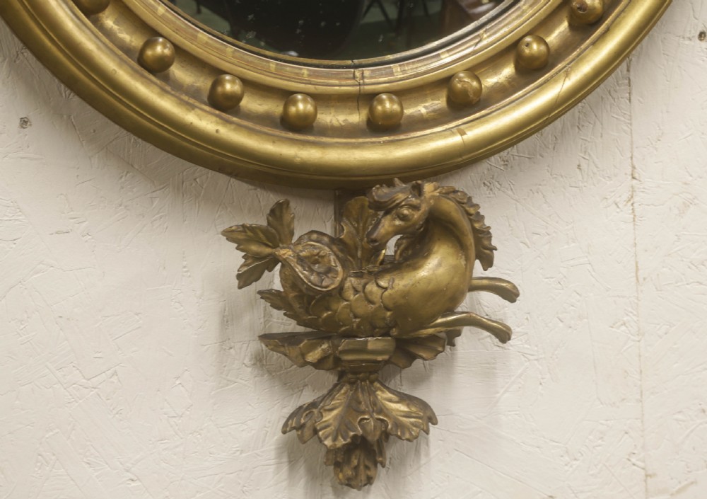 Regency Period Convex Mirror Eagle pediment View IV