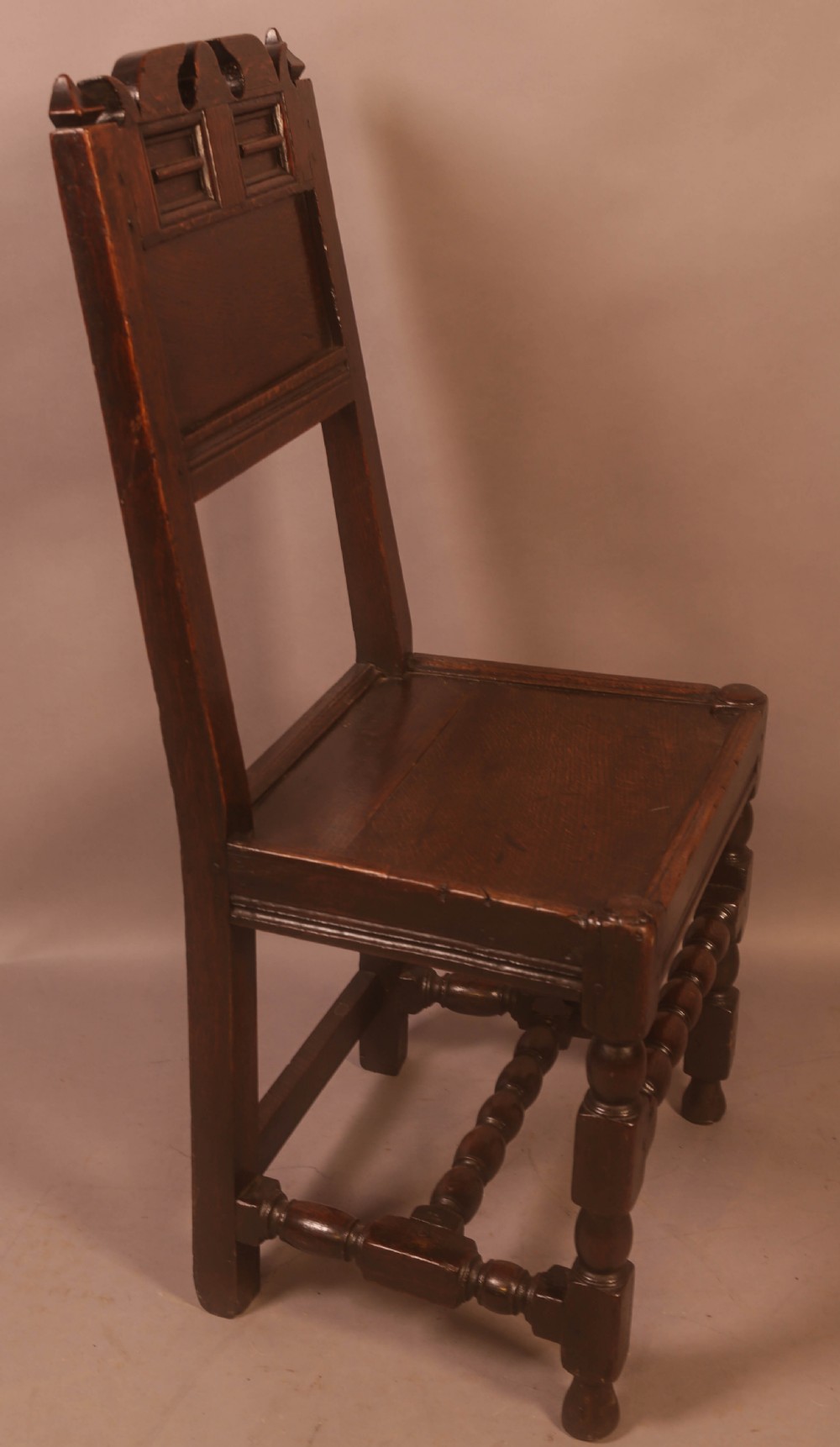 A 17th century Oak Back Stool View II