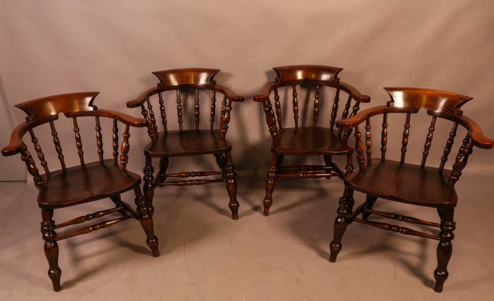 A Set of 4 Victorian Captains Chairs