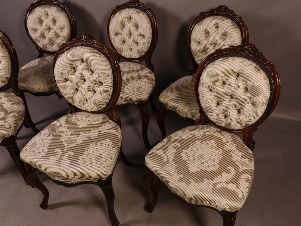 A Fantastic Set of 6 Victorian Walnut Dining chairs View III