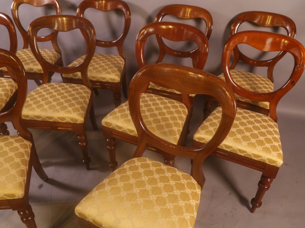 A Set of 10 Victorian Mahogany Balloon Back Dining chairs View III