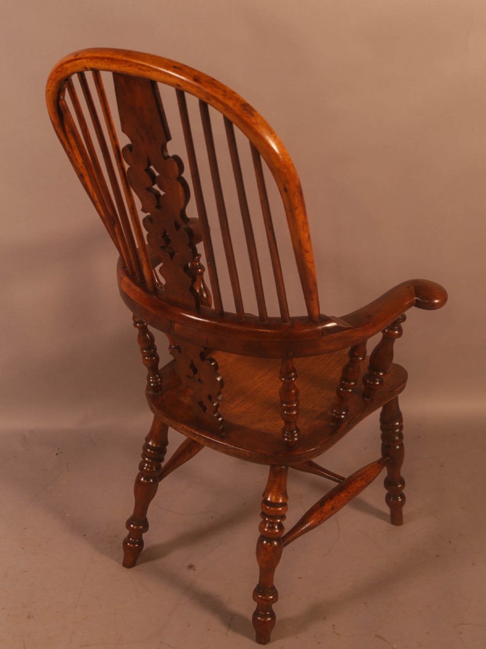 A Very Good 19th century Broad Arm Yew Windsor Chair View III