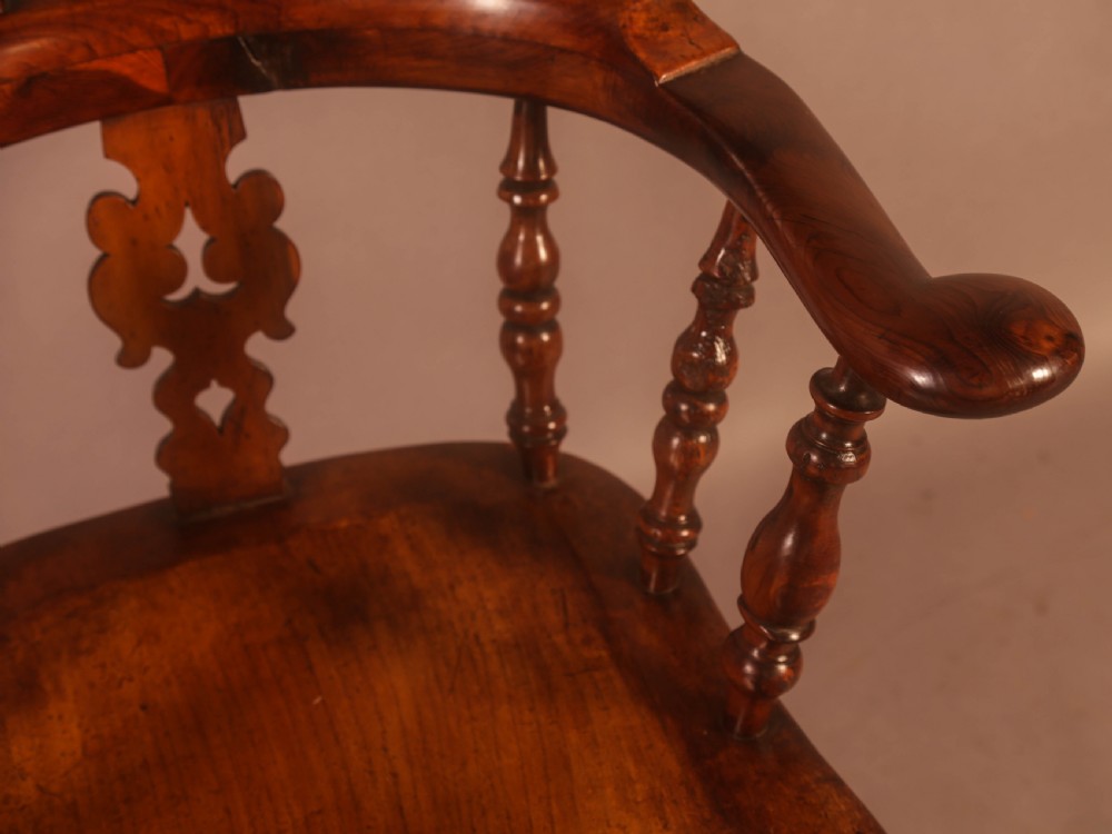 A Very Good 19th century Broad Arm Yew Windsor Chair View VII