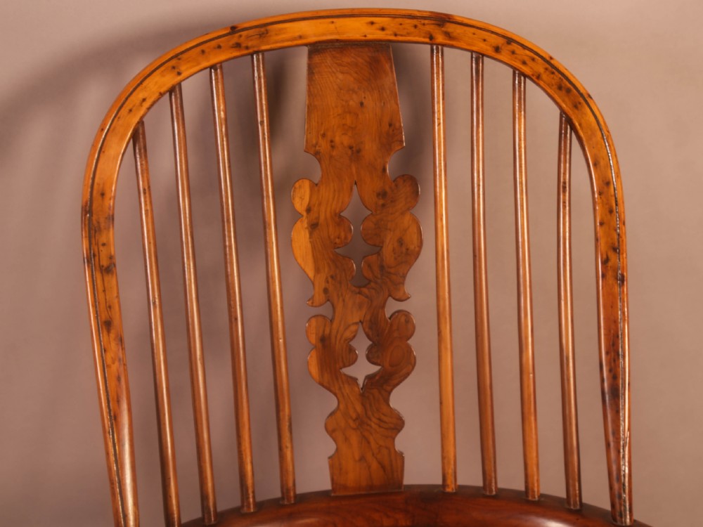 A Very Good 19th century Broad Arm Yew Windsor Chair View IX