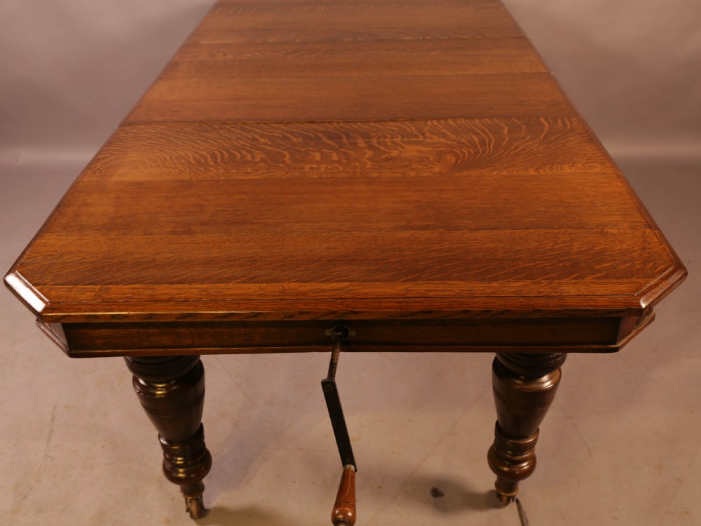 Oak Extending Dining Table 2 leaves View V