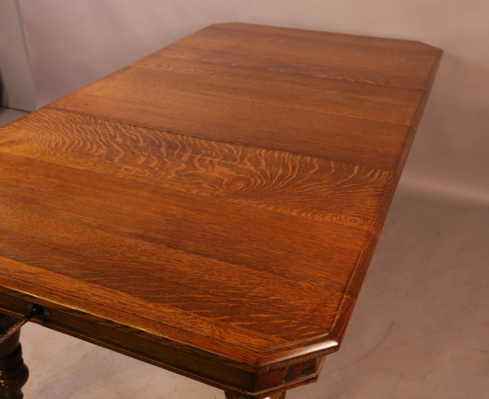 Oak Extending Dining Table 2 leaves View VI