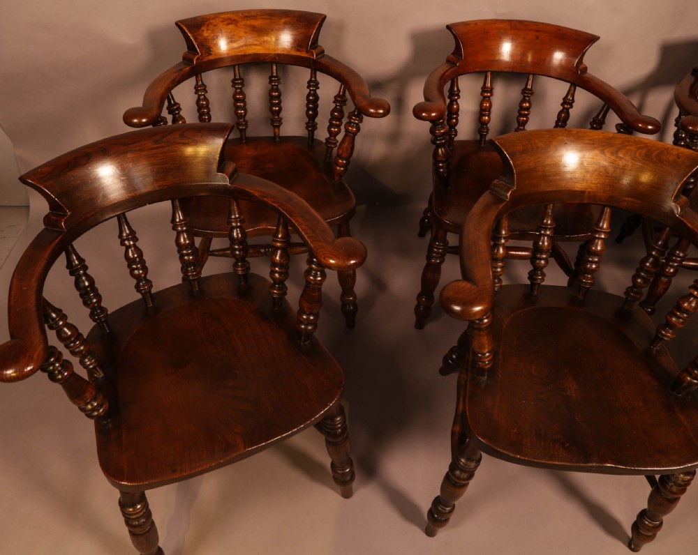 A  Harlequin Set of 6 Victorian Captains Chairs View II