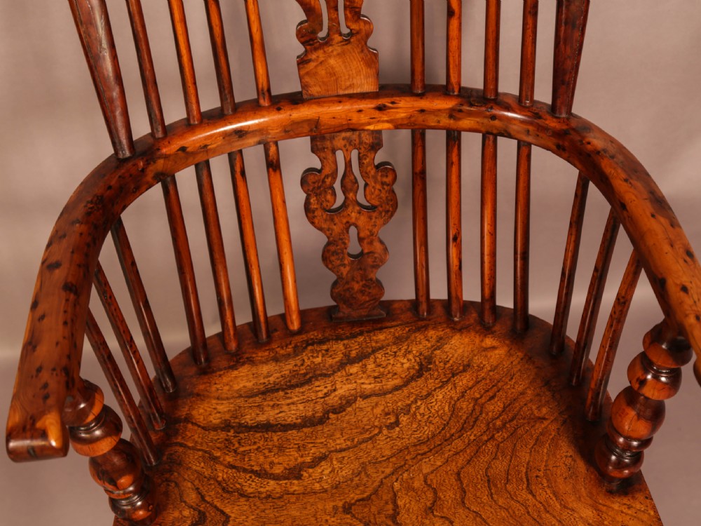 A Superb Yew Wood High windsor Chair View X