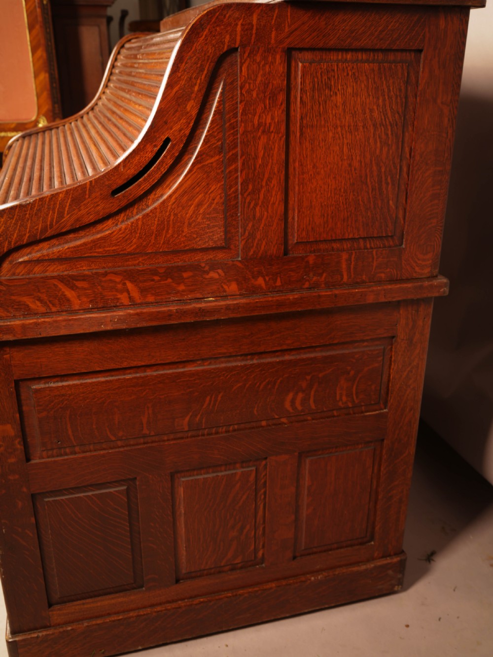 A good Oak Roll Top Desk by Maples London View IV