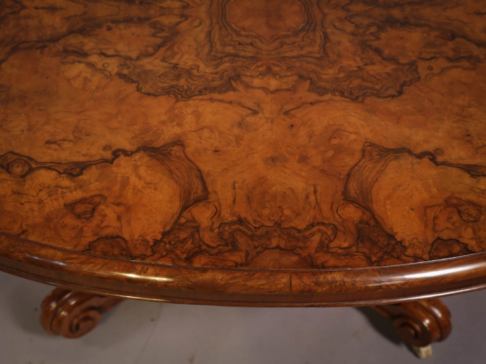 Victorian Coffee Table in Burr Walnut cabriole legs View III