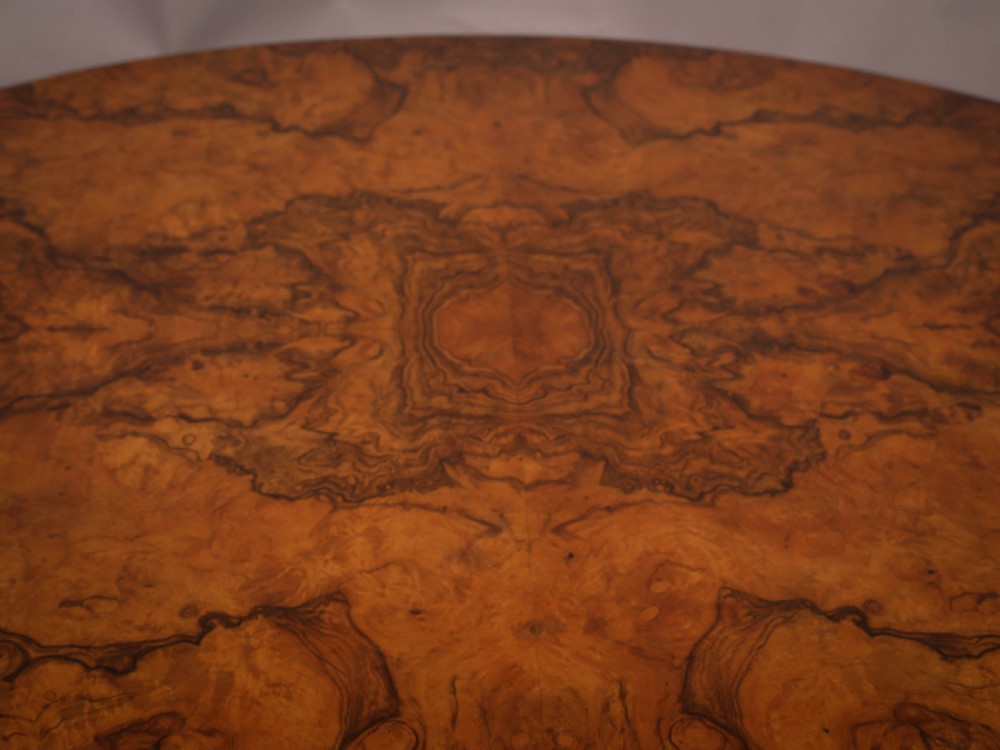 Victorian Coffee Table in Burr Walnut cabriole legs View IV