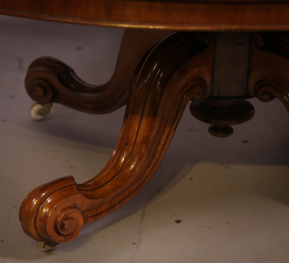 Victorian Coffee Table in Burr Walnut cabriole legs View VII