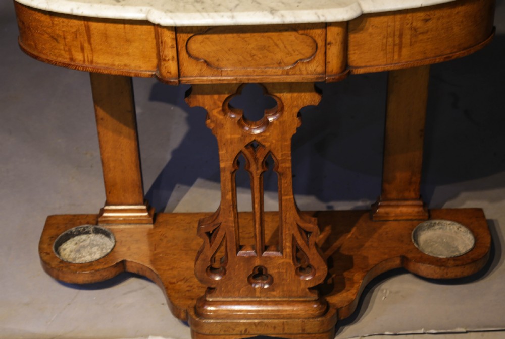 Unusual Oak Hall Stand with Fitzroy Type Barometer View IV