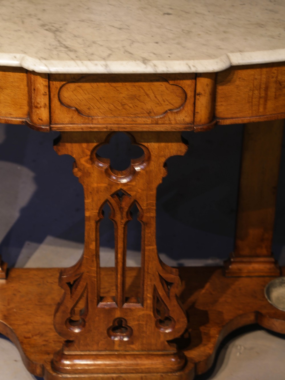Unusual Oak Hall Stand with Fitzroy Type Barometer View V