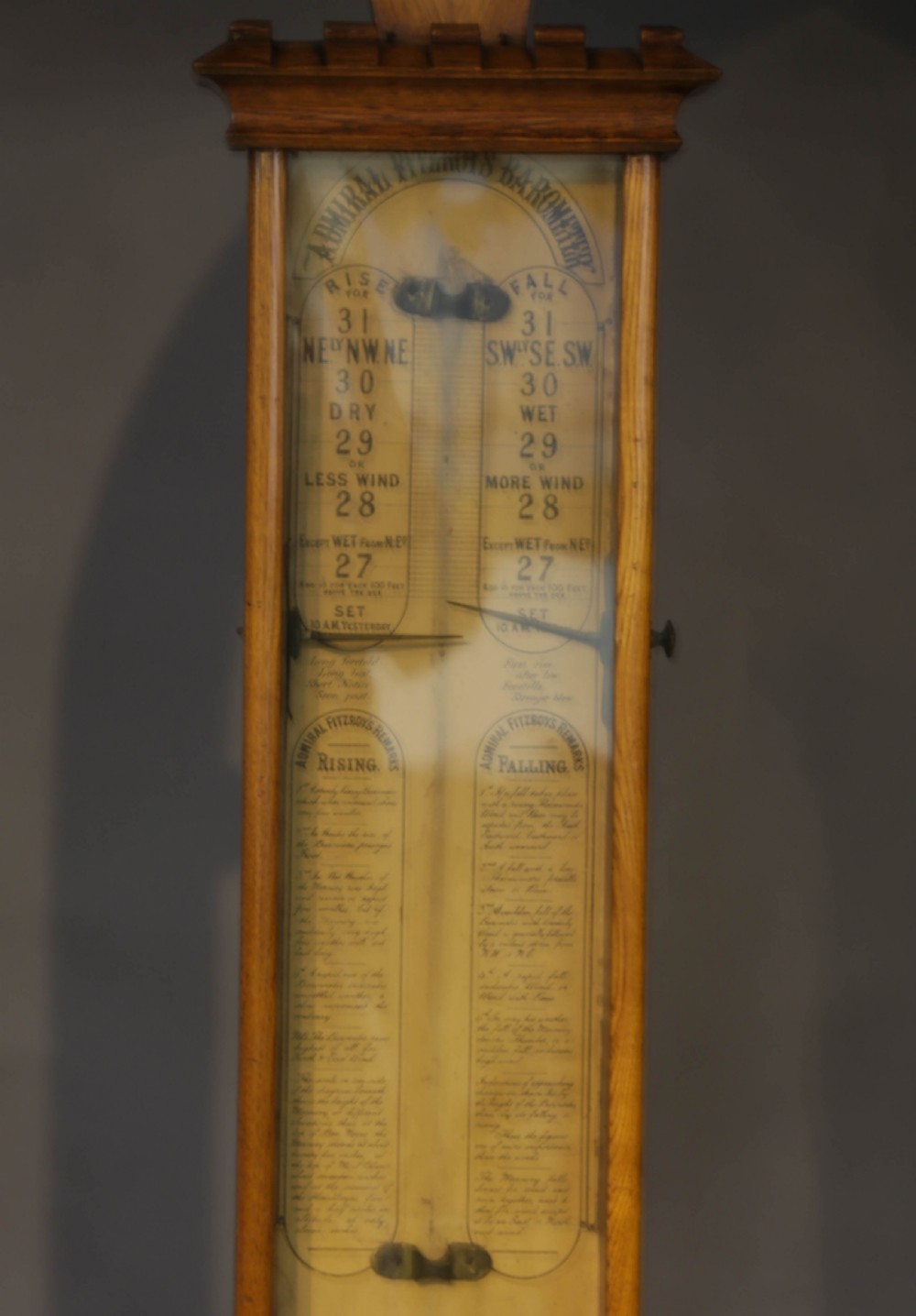 Unusual Oak Hall Stand with Fitzroy Type Barometer View VII