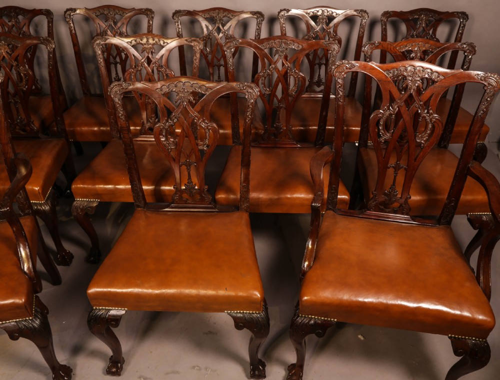 A Rare set of 12 Victorian Chippendale Dining Chairs Marsh Jones and Cribb View IV