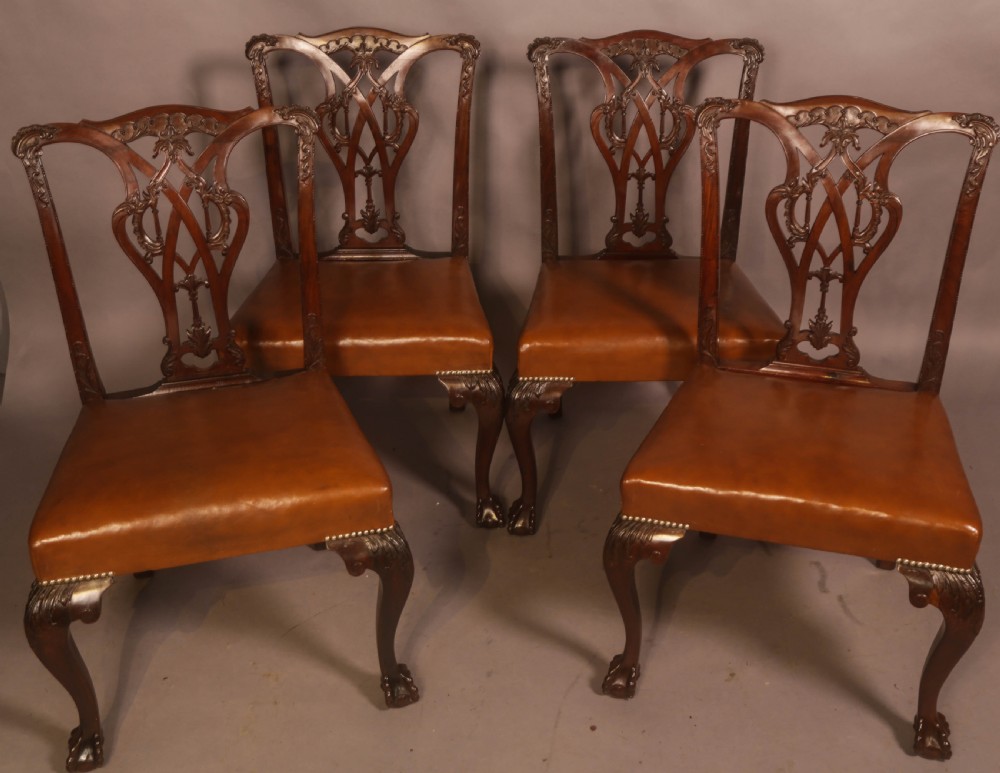 A Rare set of 12 Victorian Chippendale Dining Chairs Marsh Jones and Cribb View V