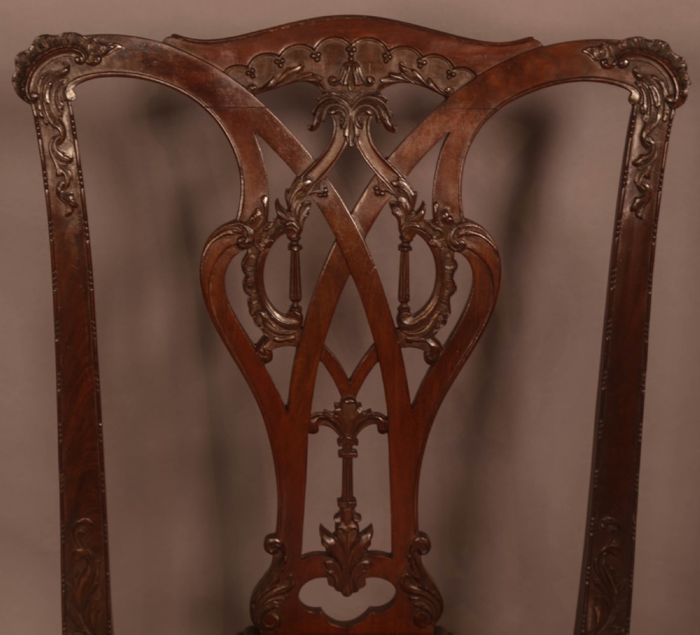 A Rare set of 12 Victorian Chippendale Dining Chairs Marsh Jones and Cribb View XII
