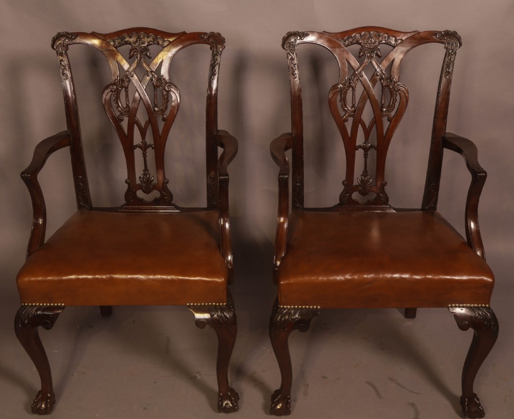 A Rare set of 12 Victorian Chippendale Dining Chairs Marsh Jones and Cribb View XVIII